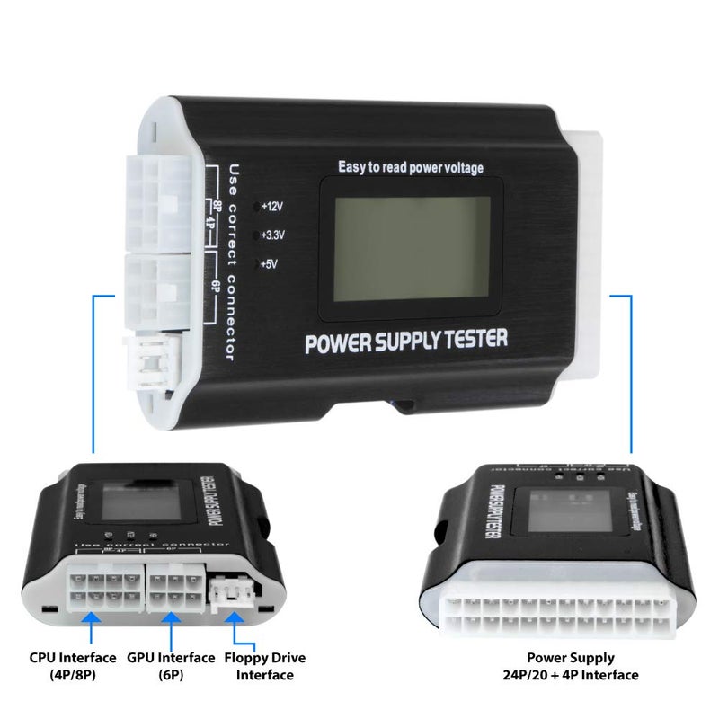 Kingwin PC Computer Power Supply Tester, Digital LCD Screen, ATX/ITX/IDE/HDD/SATA/BYI (KPST-01) - Image 5